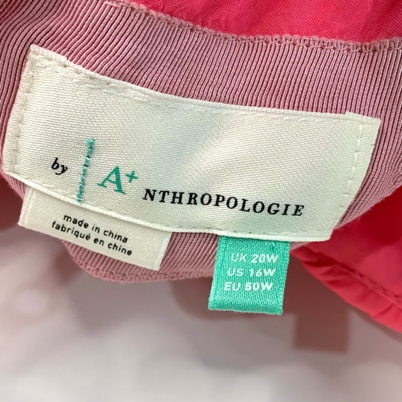 Anthropologie Ruched Tiered Midi Slip Dress Sz 16W Pink Sleeveless Asymmetrical - Picture 13 of 14